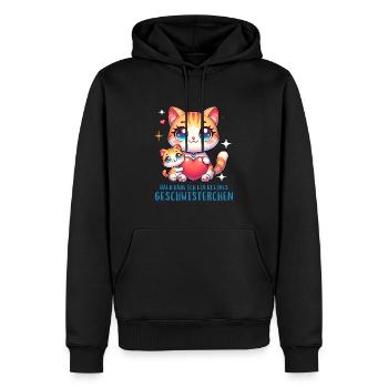 J’ai un frère ou une sœur - Sweat à capuche Premium bio Homme - noir - Devant - Nico (187cm)