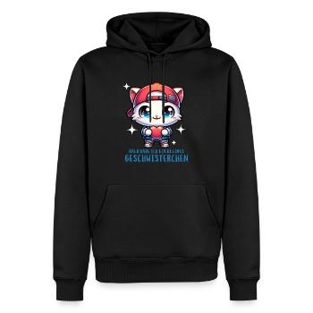 J’ai un frère ou une sœur - Sweat à capuche Premium bio Homme - noir - Devant - Nico (187cm)
