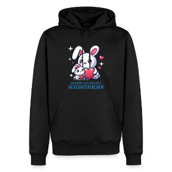 J’ai un frère ou une sœur - Sweat à capuche Premium bio Homme - noir - Devant - Nico (187cm)