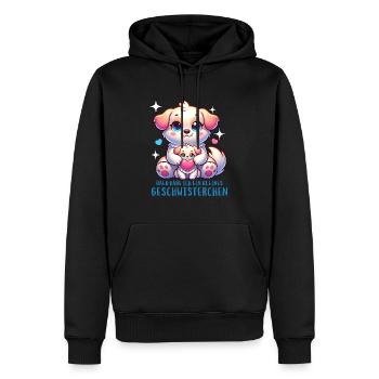 J’ai un frère ou une sœur - Sweat à capuche Premium bio Homme - noir - Devant - Nico (187cm)