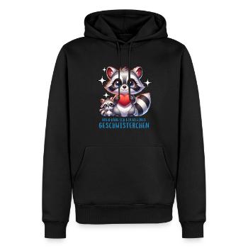 J’ai un frère ou une sœur - Sweat à capuche Premium bio Homme - noir - Devant - Nico (187cm)