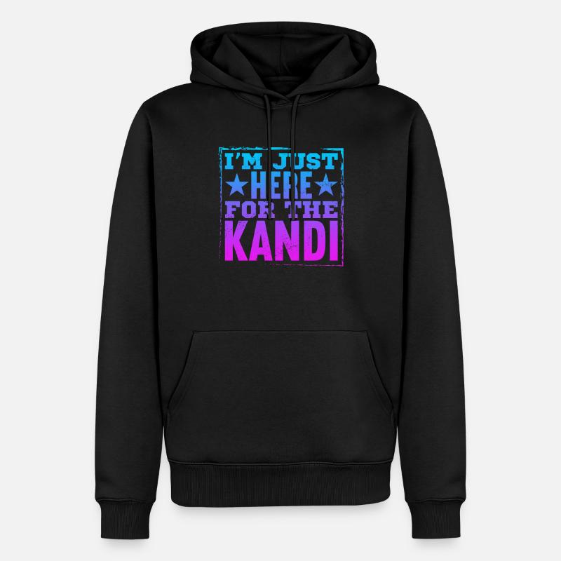 Kandi EDM Rave - Sweat à capuche Premium bio Homme - noir