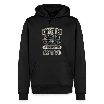 Cafe Racer Motorrad Geburtstag Biker Jahrgang 1936 - Männer Premium Bio Hoodie - Schwarz - Vorne - Nico (187cm)