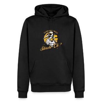 J’aime juste les cigognes - Sweat à capuche Premium bio Homme - noir - Devant - Nico (187cm)