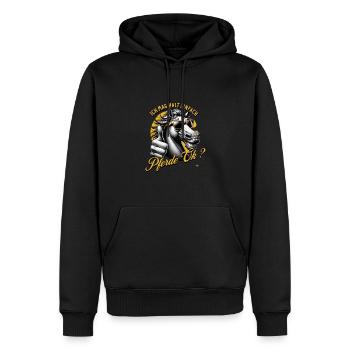 Ich mag halt einfach Pferde - Männer Premium Bio Hoodie - Schwarz - Vorne - Nico (187cm)