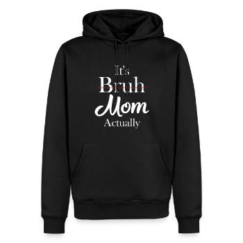 Maman maman maman bruh - Sweat à capuche Premium bio Homme - noir - Devant - Nico (187cm)