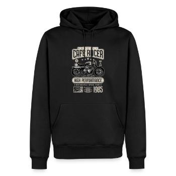 Cafe Racer Motorrad Geburtstag Biker Jahrgang 1985 - Männer Premium Bio Hoodie - Schwarz - Vorne - Nico (187cm)