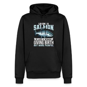 King Salmon Fishing fisherman - Männer Premium Bio Hoodie - Schwarz - Vorne - Nico (187cm)