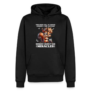 Morgenmuffel Kaffee lustiges Spruch squirrel - Männer Premium Bio Hoodie - Schwarz - Vorne - Nico (187cm)