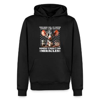 Morgenmuffel Kaffee lustiges Spruch rat - Männer Premium Bio Hoodie - Schwarz - Vorne - Nico (187cm)