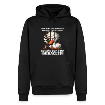 Morgenmuffel Kaffee lustiges Spruch duck - Männer Premium Bio Hoodie - Schwarz - Vorne - Nico (187cm)