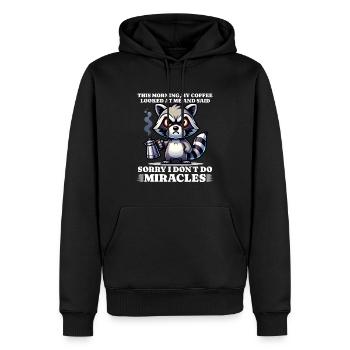 Morgenmuffel Kaffee lustiges Spruch sloth - Männer Premium Bio Hoodie - Schwarz - Vorne - Nico (187cm)