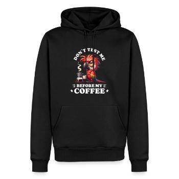 Morgenmuffel Kaffee Anti Frühaufsteher parrot - Männer Premium Bio Hoodie - Schwarz - Vorne - Nico (187cm)