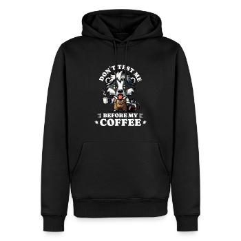 Morgenmuffel Kaffee Anti Frühaufsteher racoon - Männer Premium Bio Hoodie - Schwarz - Vorne - Nico (187cm)