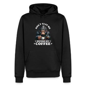 Morgenmuffel Kaffee Anti Frühaufsteher gorilla - Männer Premium Bio Hoodie - Schwarz - Vorne - Nico (187cm)