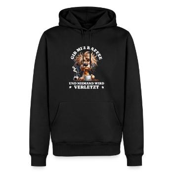 Morning grouch Give me coffee funny dogs - Men’s Premium Organic Hoodie - black - Front - Nico (187cm)