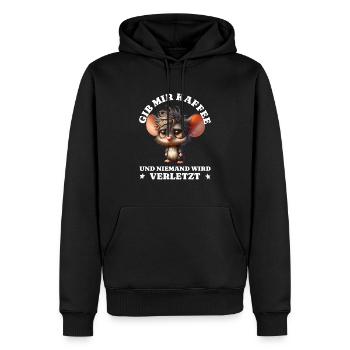 Morgenmuffel Gib mir Kaffee lustiges Maus - Männer Premium Bio Hoodie - Schwarz - Vorne - Nico (187cm)