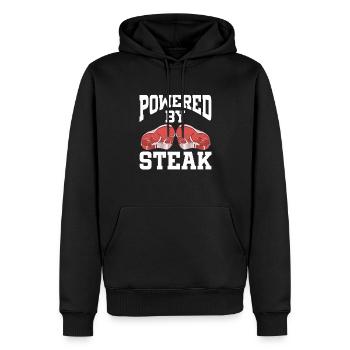 Propulsé par le steak - Sweat à capuche Premium bio Homme - noir - Devant - Nico (187cm)
