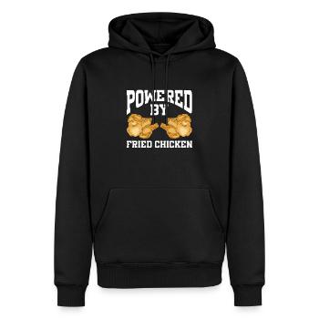 Powered By Fried Chicken - Männer Premium Bio Hoodie - Schwarz - Vorne - Nico (187cm)