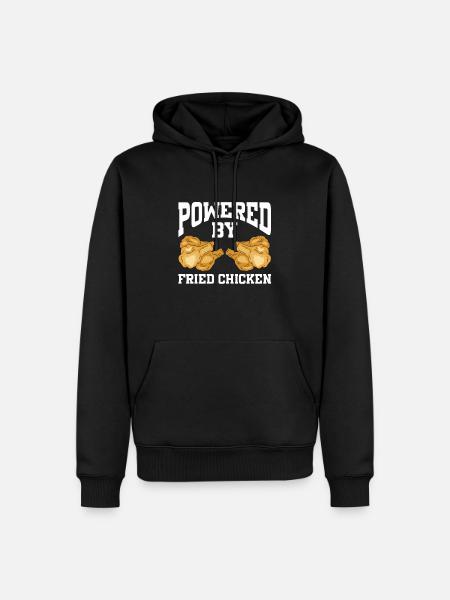 Powered By Fried Chicken - Men’s Premium Organic Hoodie - black