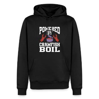 Powered By Crawfish Boil - Männer Premium Bio Hoodie - Schwarz - Vorne - Nico (187cm)