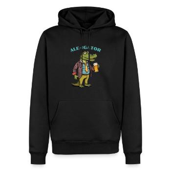 Ale-Igator - Männer Premium Bio Hoodie - Schwarz - Vorne - Nico (187cm)