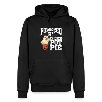 Powered By Chicken Pot Pie - Männer Premium Bio Hoodie - Schwarz - Vorne - Nico (187cm)