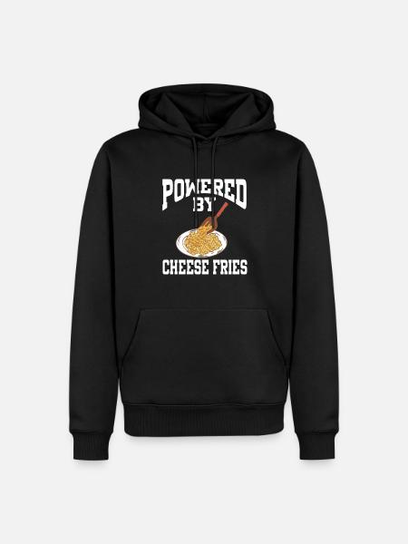 Powered By Cheese Fries - Men’s Premium Organic Hoodie - black