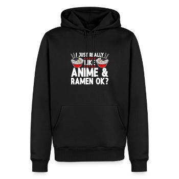 Ramen Lover Soupe de nouilles japonaise Ramen - Sweat à capuche Premium bio Homme - noir - Devant - Nico (187cm)