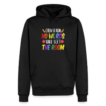 Psychologue scolaire - Sweat à capuche Premium bio Homme - noir - Devant - Nico (187cm)