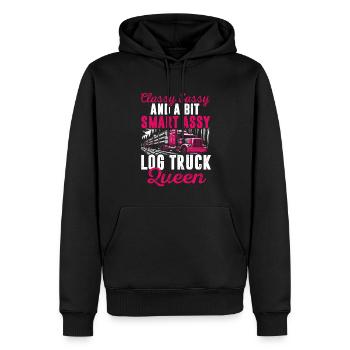 Log Truck Driver Timber Lorry Funny Logging Truck - Männer Premium Bio Hoodie - Schwarz - Vorne - Nico (187cm)