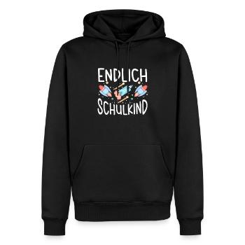 School 1. Grade - Männer Premium Bio Hoodie - Schwarz - Vorne - Nico (187cm)