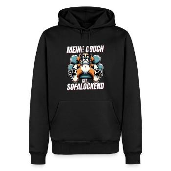 Chiens amusants pour dormir et se détendre - Sweat à capuche Premium bio Homme - noir - Devant - Nico (187cm)