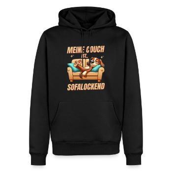 Drôle de chien pour dormir et se détendre - Sweat à capuche Premium bio Homme - noir - Devant - Nico (187cm)