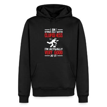 Personnes sujettes aux accidents Drôles Personnes maladroites - Sweat à capuche Premium bio Homme - noir - Devant - Nico (187cm)