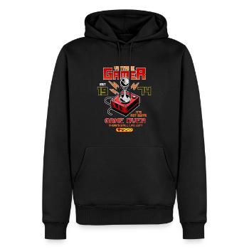 Vintage Gamer seit 1974 Lustige Geburtstagsspiele - Männer Premium Bio Hoodie - Schwarz - Vorne - Nico (187cm)
