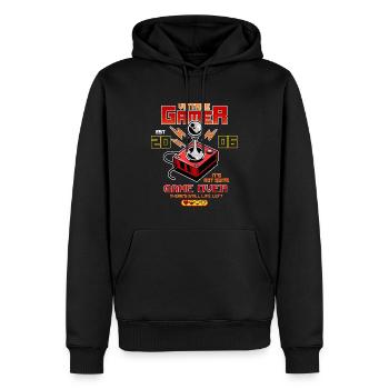 Vintage Gamer Since 2006 Funny Birthday Gaming - Men’s Premium Organic Hoodie - black - Front - Nico (187cm)
