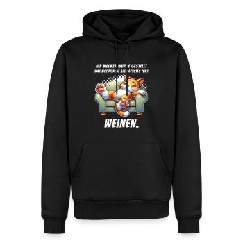 Fatigué Paresseux Je veux dormir Drôles de grognements matinaux - Sweat à capuche Premium bio Homme - noir - Devant - Nico (187cm)