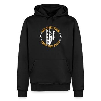 Grimpeur de tour - Sweat à capuche Premium bio Homme - noir - Devant - Nico (187cm)