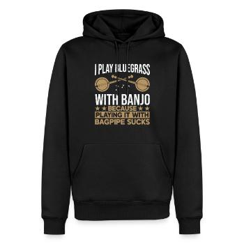 Bluegrass Banjo - Männer Premium Bio Hoodie - Schwarz - Vorne - Nico (187cm)