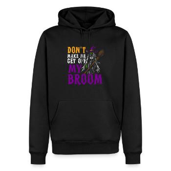 halloween witch with broomstick - Männer Premium Bio Hoodie - Schwarz - Vorne - Nico (187cm)