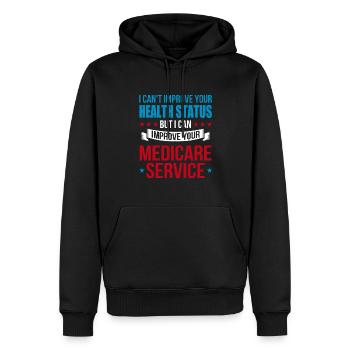 Chauffeur de semi-remorque Trucker - Sweat à capuche Premium bio Homme - noir - Devant - Nico (187cm)