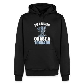 Storm Chaser - Männer Premium Bio Hoodie - Schwarz - Vorne - Nico (187cm)