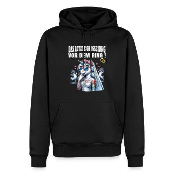 Enterrement de vie de garçon Mariée Enterrement de vie de jeune fille Grondement de femmes - Sweat à capuche Premium bio Homme - noir - Devant - Nico (187cm)