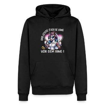 JGA Braut Junggesellinnenabschied Poltern Frauen - Männer Premium Bio Hoodie - Schwarz - Vorne - Nico (187cm)
