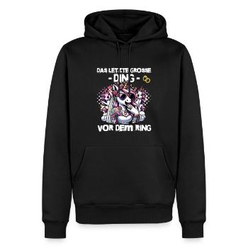 Enterrement de vie de garçon Mariée Enterrement de vie de jeune fille Grondement de femmes - Sweat à capuche Premium bio Homme - noir - Devant - Nico (187cm)