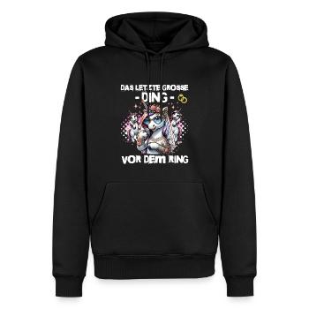 Enterrement de vie de garçon Mariée Enterrement de vie de jeune fille Grondement de femmes - Sweat à capuche Premium bio Homme - noir - Devant - Nico (187cm)