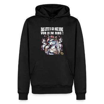 Enterrement de vie de garçon Mariée Enterrement de vie de jeune fille Grondement de femmes - Sweat à capuche Premium bio Homme - noir - Devant - Nico (187cm)