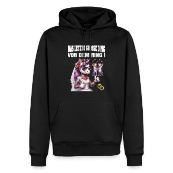 Enterrement de vie de garçon Mariée Enterrement de vie de jeune fille Grondement de femmes - Sweat à capuche Premium bio Homme - noir - Devant - Nico (187cm)