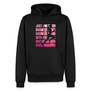 boue course boue fille - Sweat à capuche Premium bio Homme - noir - Devant - Nico (187cm)